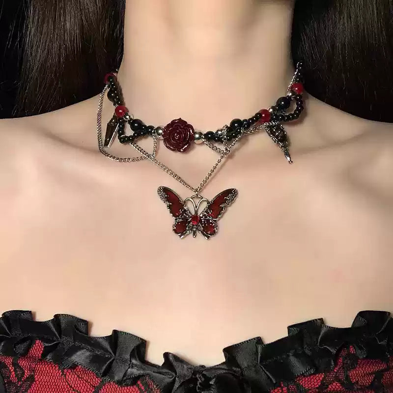 Red Butterfly Choker